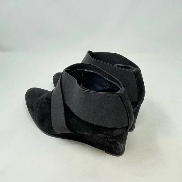 Stuart Weitzman Coban Suede Wedge Booties Black Size US 9.5 - Picture 9 of 12